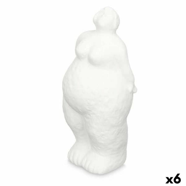 Prydnadsfigur Vit Dolomite 14 x 34 x 12 cm (6 antal) Kvinna Stående