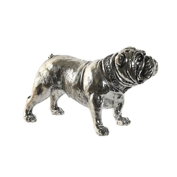 Prydnadsfigur Home ESPRIT Silvrig Hund Loft 28,5 x 11 x 16 cm