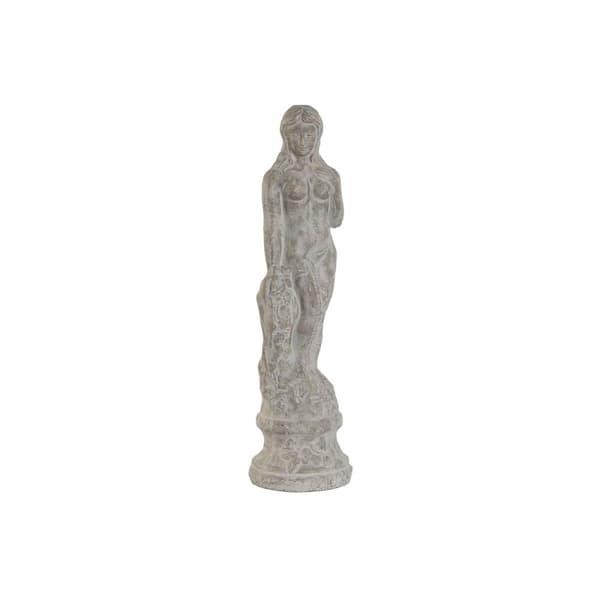 Prydnadsfigur Home ESPRIT Grå Kvinna Romantisk Antikbehandlad 17 x 17 x 61 cm