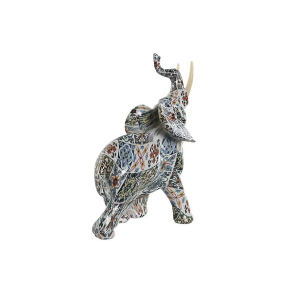 Prydnadsfigur Home ESPRIT Multicolour Elefant Medelhavs 16 x 7 x 17 cm (2 antal)