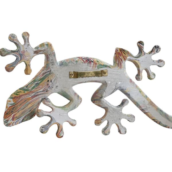 Seinäkoriste Home ESPRIT Monivärinen Lisko Välimeren 13 x 5 x 29 cm (2 osaa)