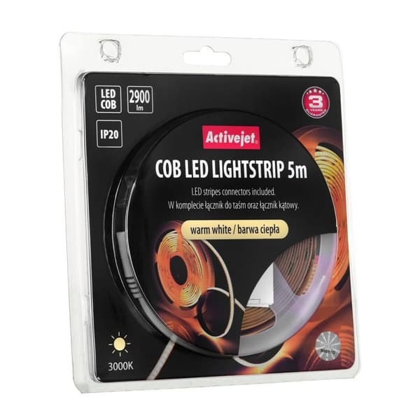 Oplyst bånd Activejet AJE-COB 5m ciep (1 Dele) (1 enheder)