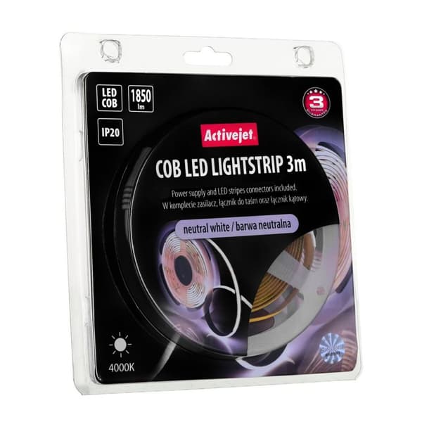 Oplyst bånd Activejet AJE-COB 3m neut (1 Dele) (1 enheder)