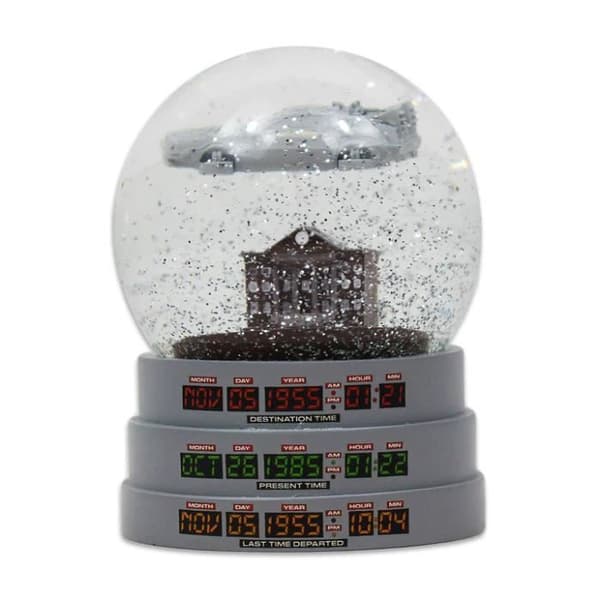 Snow Globe - Tillbaka till framtiden - DeLorean - 7cm - Vit - Half Moon Bay