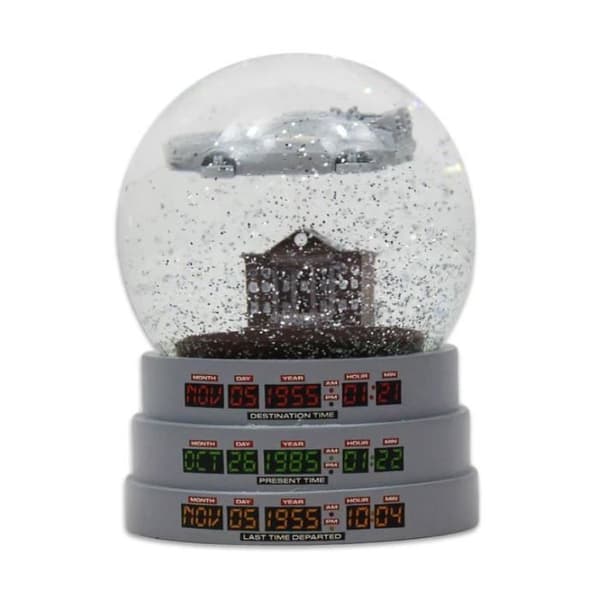 Snow Globe - Tillbaka till framtiden - DeLorean - 7cm - Vit - Half Moon Bay