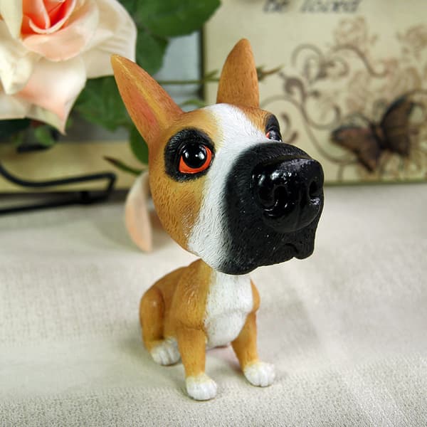 INF Hunde model bil interiør rystende hoved ornamenter Boxer Dog