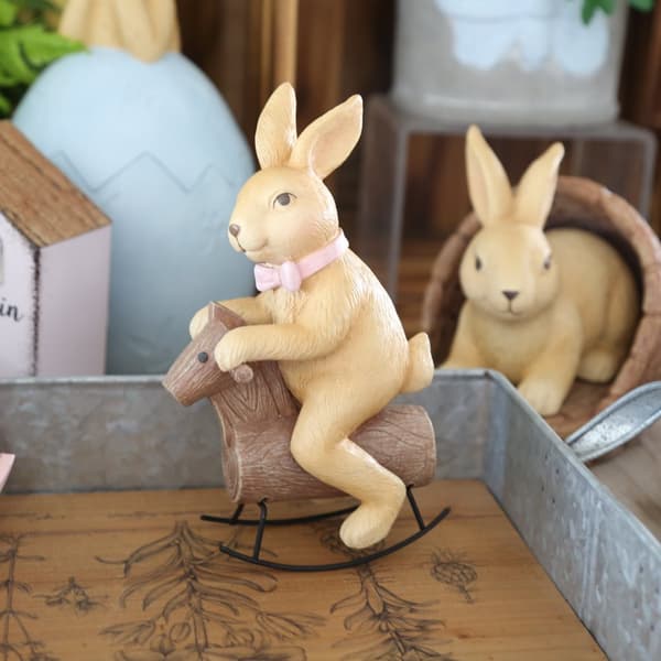INF Resin gunghäst Kaninfigur - Färgglad heminredning 0