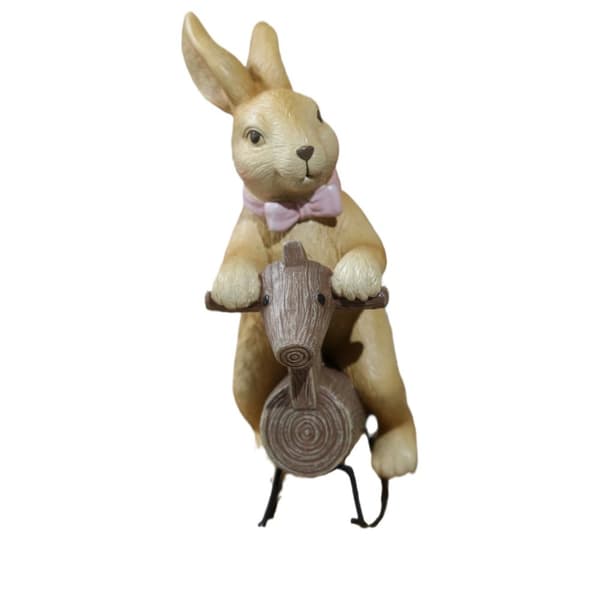 INF Resin gunghäst Kaninfigur - Färgglad heminredning 0