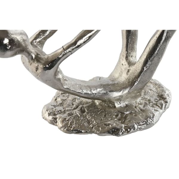 Prydnadsfigur Home ESPRIT Silvrig 25 x 8 x 14 cm (2 antal)