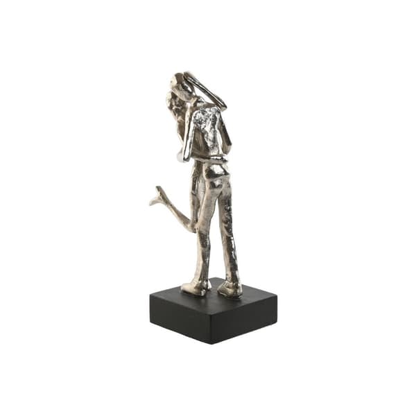 Prydnadsfigur Home ESPRIT Svart Silvrig Par 14 x 10 x 29 cm