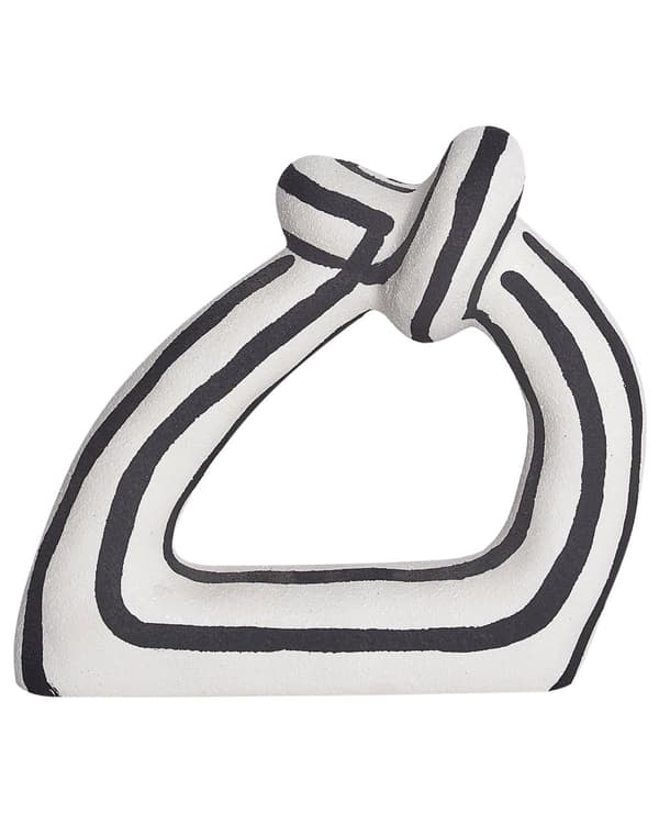 Figur Svart Hvit Steintøy 24 cm Abstrakt form Vanntett Retro design Dekorasjon Interiør Vase