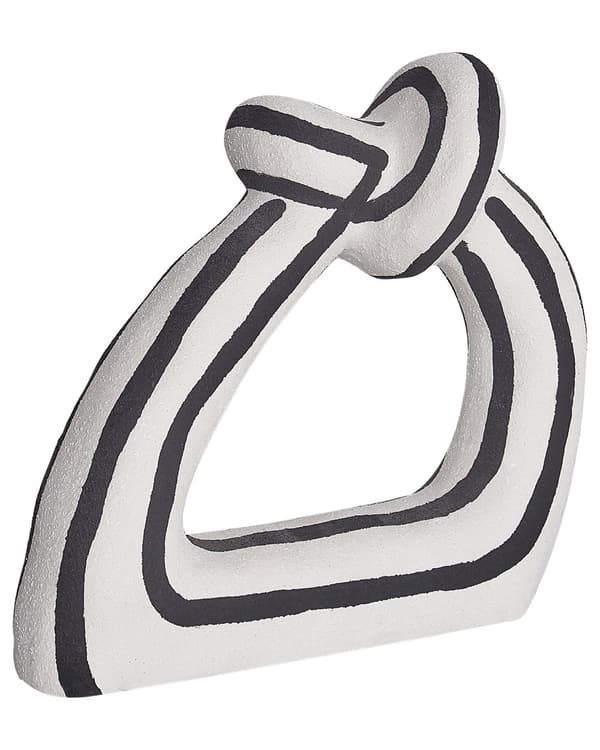 Figur Svart Hvit Steintøy 24 cm Abstrakt form Vanntett Retro design Dekorasjon Interiør Vase