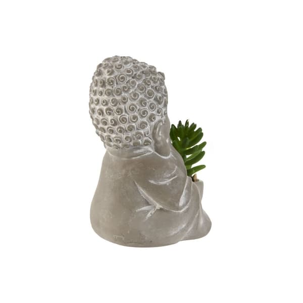 Koristekasvi Home ESPRIT Polyetyleeni Sementti Buddha Itämainen 8,5 x 7 x 11 cm (3 osaa)