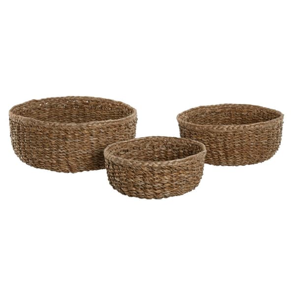 Korg - set Home ESPRIT Naturell Naturliga fibrer Boho 30 x 30 x 13 cm (3 Delar)