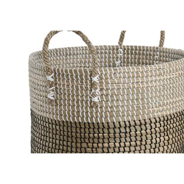 Korg - set Home ESPRIT Vit Svart Naturell 44 x 44 x 49 cm (2 Delar)