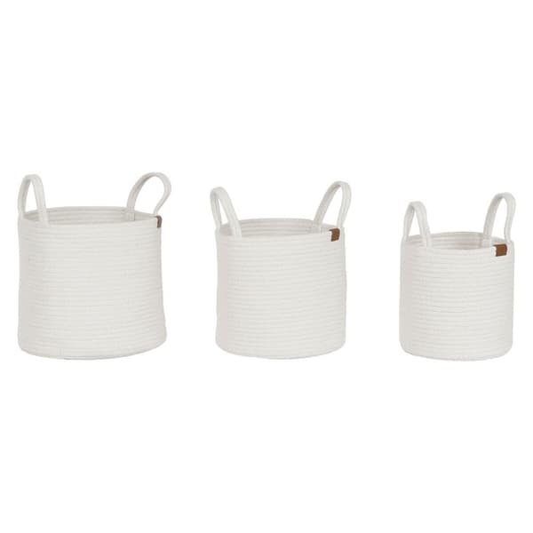 Korg - set Home ESPRIT Vit Modern 30 x 30 x 28 cm (3 Delar)