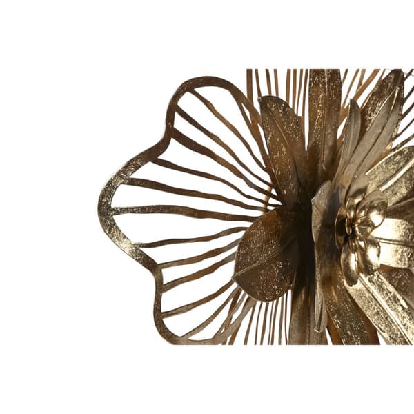 Väggdekoration Home ESPRIT Gyllene Modern Blomster 51 x 6 x 51 cm (2 antal)