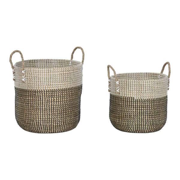 Basketballsett Home ESPRIT Hvit Svart Naturell 44 x 44 x 49 cm (2 Deler)
