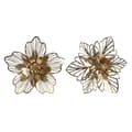 Miniatyrbilde 1 av 4: Veggpryd Home ESPRIT Gyllen Moderne Blomster 51 x 6 x 51 cm (2 enheter)