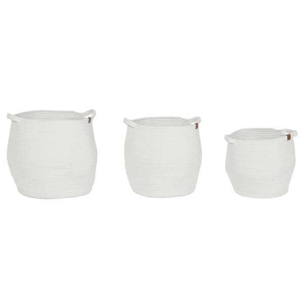 Korg - set Home ESPRIT Vit Modern 34 x 34 x 34 cm (3 Delar)