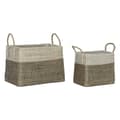Pikkukuva 1 / 3: Korisetti Home ESPRIT Valkoinen Musta Luonnollinen Meriruoho Boho 44 x 25 x 38 cm (2 Kappaletta)