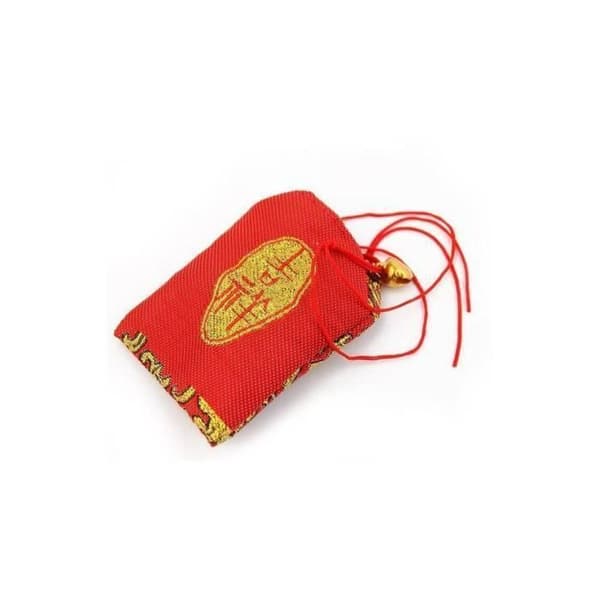 Talisman - Taoist - Önskeuppfyllelse - Tyg - Röd - 6x4 cm