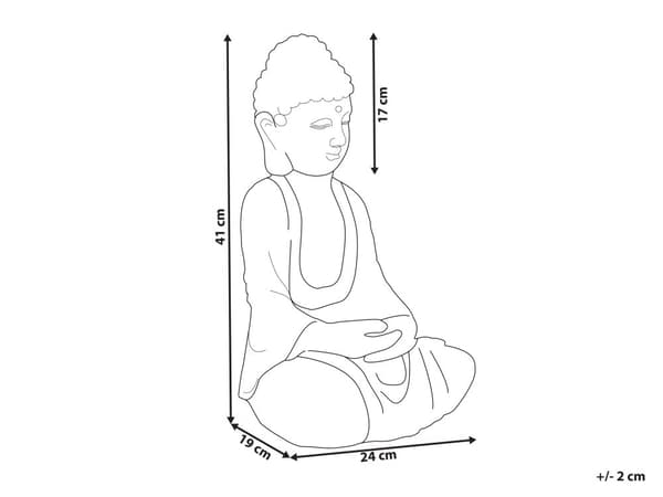 Dekorativ figur grå MgO 41 cm statue Buddha tilbehør moderne stil have stue værelse