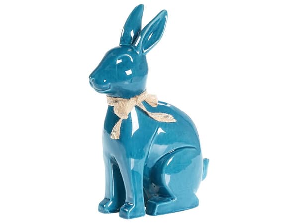 Dekorativ figur blå keramik dolomit 27 cm statue påske tilbehør moderne stil stue
