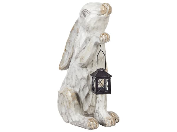 Dekorativ figur hvid MgO 37 cm statue kanin Påske tilbehør moderne stil have stue