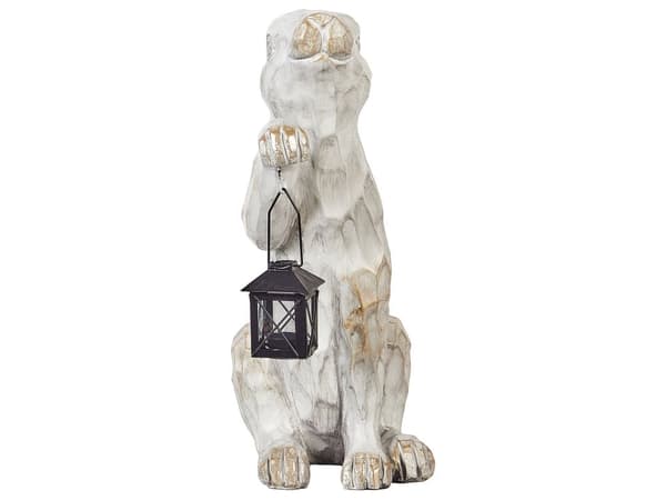 Dekorativ Figurin Vit MgO 37 cm Accent Prydnad Påskhare Inomhus Utomhus Dekoration Vardagsrum