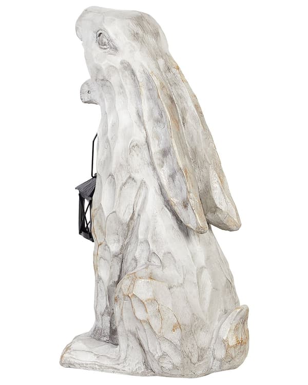 Dekorativ Figurin Vit MgO 37 cm Accent Prydnad Påskhare Inomhus Utomhus Dekoration Vardagsrum