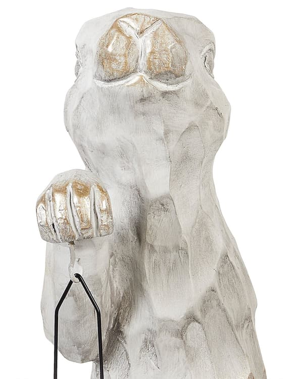 Dekorativ Figurin Vit MgO 37 cm Accent Prydnad Påskhare Inomhus Utomhus Dekoration Vardagsrum