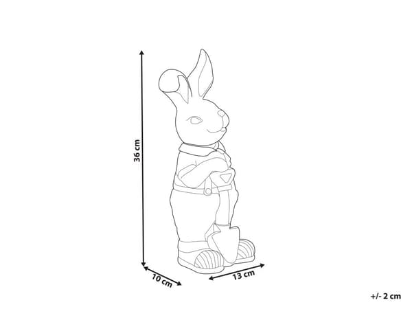 Dekorationsfigur Vit MgO 36 cm Dekorativ Figur Påskhare Inomhus Utomhus Dekoration Vardagsrum