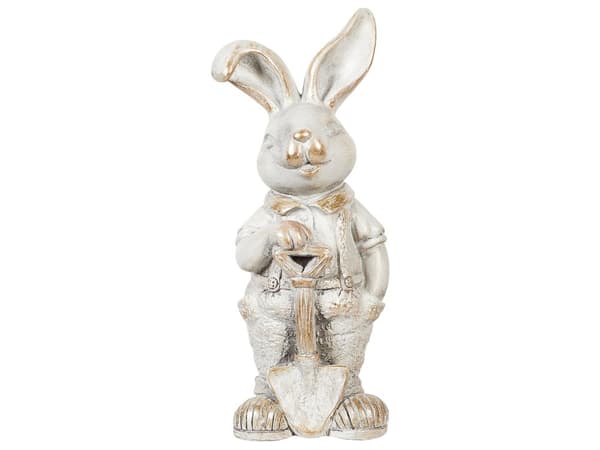 Dekorationsfigur Vit MgO 36 cm Dekorativ Figur Påskhare Inomhus Utomhus Dekoration Vardagsrum