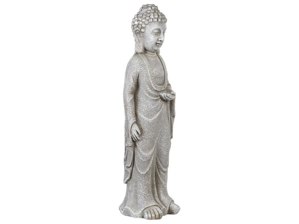 Dekorationsfigur Grå MgO 70 cm Prydnad Budda Inomhus Utomhus Dekoration Vardagsrum