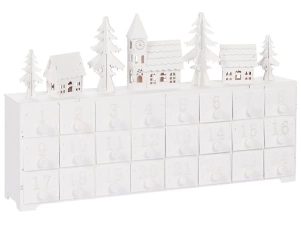 Juledekoration hvid akryl LED-lys adventskalender moderne dekoration udendørsbrug