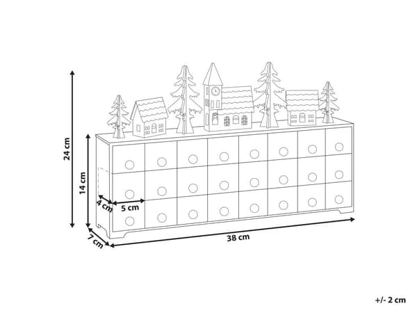 Julepynt Hvit MDF LED-lys Adventskalender Moderne design Dekorasjon Interiør