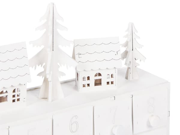 Julepynt Hvit MDF LED-lys Adventskalender Moderne design Dekorasjon Interiør
