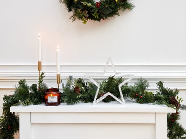 LED-dekoration Vit Akryl 32 x 6 x 31 cm Julstjärna Säsongstillbehör Heminredning med belysning