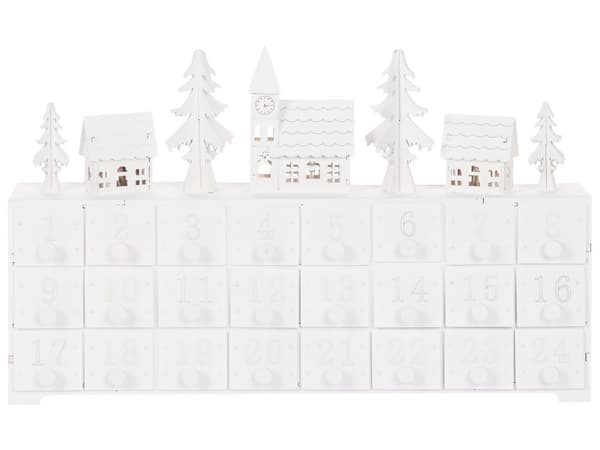 Juldekoration Vit MDF LED Belysning Adventskalender Modern Dekoration