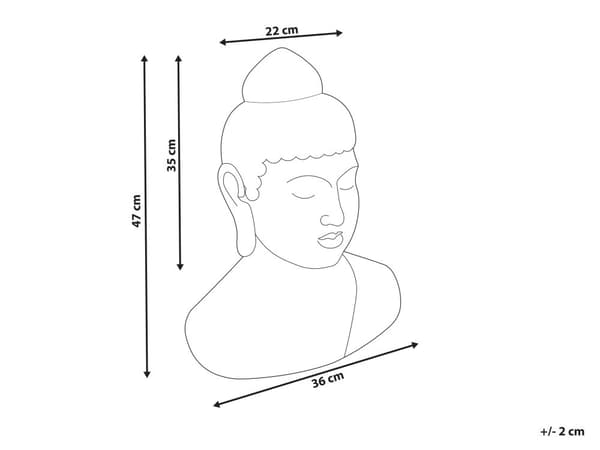 Dekorativ figur i sort og guld med buddha-dekoration i ældet finish til indendørs brug