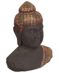 Miniatyrbillede 4 af 7: Dekorativ figur i sort og guld med buddha-dekoration i ældet finish til indendørs brug