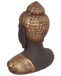 Miniatyrbillede 5 af 7: Dekorativ figur i sort og guld med buddha-dekoration i ældet finish til indendørs brug