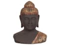 Miniatyrbillede 1 af 7: Dekorativ figur i sort og guld med buddha-dekoration i ældet finish til indendørs brug