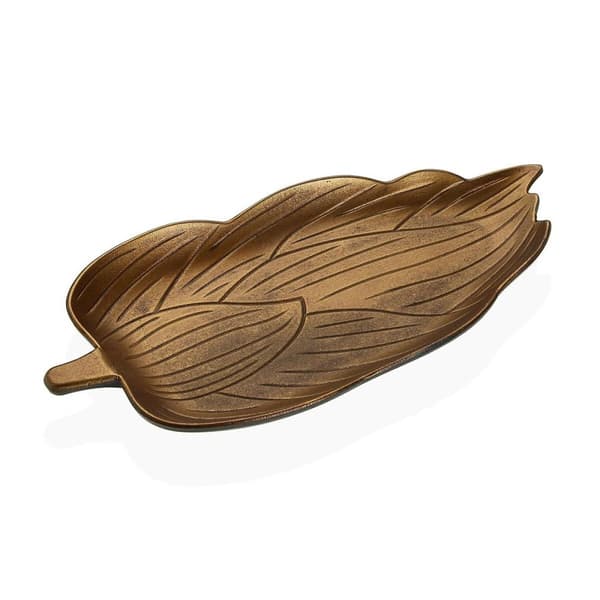Bordsdekoration Versa Gyllene Trä MDF Blad 18,5 x 3 x 39,5 cm