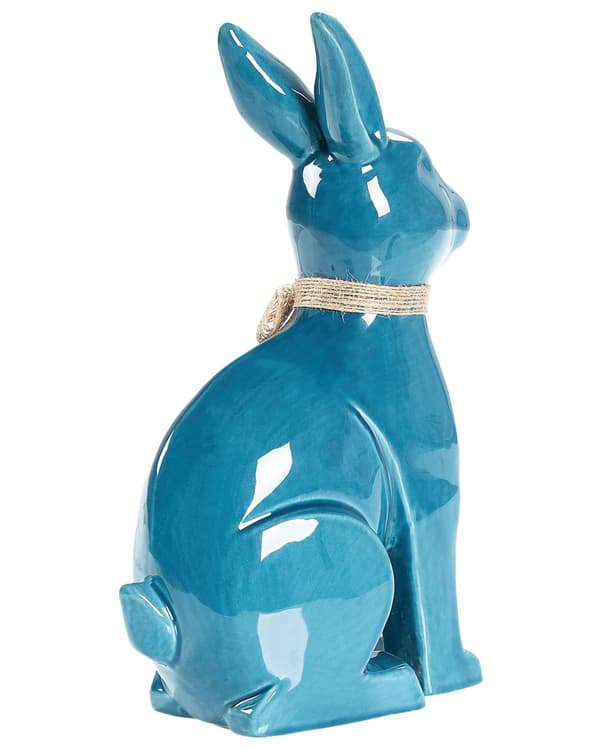 Dekorativ Figurine Blå Keramisk Dolomitt 27 cm Accent Piece Påske Dekorasjon Stue
