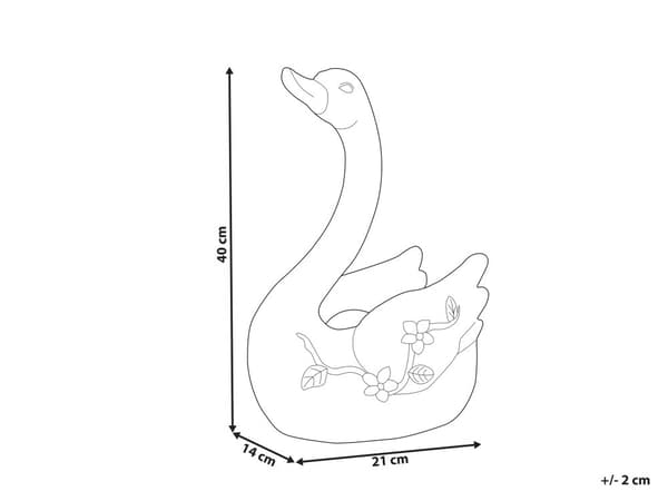 Dekorativ Figur Hvit MgO 40 cm Accent Piece Svane Innendørs Utendørs Dekorasjon Stue