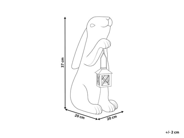 Dekorativ Figurine Grå MgO 37 cm Accent Piece Påskehare Innendørs Utendørs Dekorasjon Stue