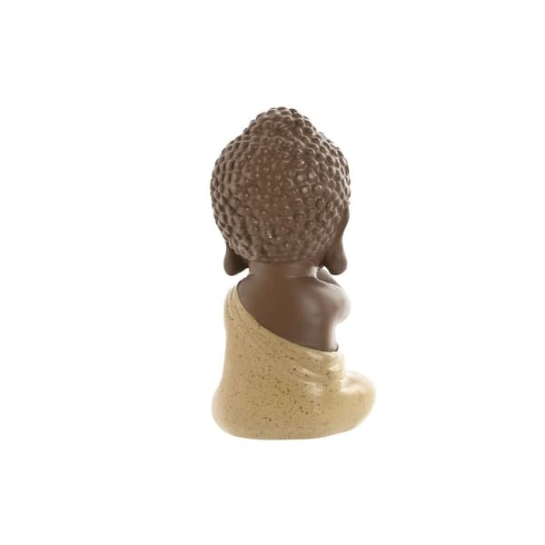 Prydnadsfigur Home ESPRIT Orange Korall Lime Harts Buddha Orientalisk 5,5 x 5 x 10,5 cm (3 antal)