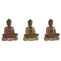 Miniatyrbild 1 av 3: Prydnadsfigur Home ESPRIT Orange Korall Lime Harts Buddha Orientalisk 19,5 x 16 x 25,5 cm (3 antal)